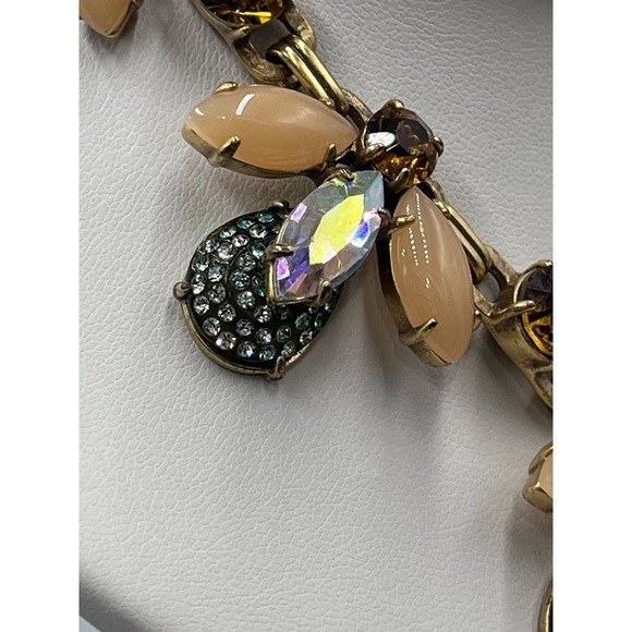 J. Crew Firefly Crystal
AB Peach Topaz Green Collar Statement Floral Necklace - Picture 14 of 16